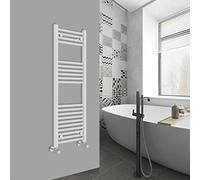 Warmehaus Modern Bathroom Heated Towel Rail Ladder Radiator 1200x400mm Straight for Bathroom Kitchen White