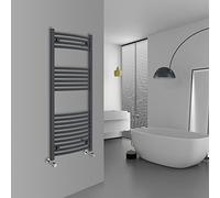 Warmehaus Modern Bathroom Heated Towel Rail Ladder Radiator 1200x500mm Curved for Bathroom Kitchen Anthracite