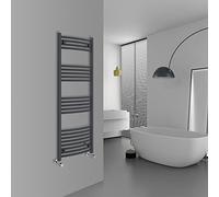 Warmehaus Modern Bathroom Heated Towel Rail Ladder Radiator 1400x500mm Curved for Bathroom Kitchen Anthracite