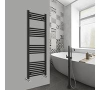 Warmehaus Modern Bathroom Heated Towel Rail Ladder Radiator 1400x500mm Straight for Bathroom Kitchen Black