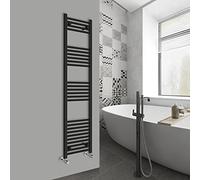 Warmehaus Modern Bathroom Heated Towel Rail Ladder Radiator 1600x400mm Straight for Bathroom Kitchen Black