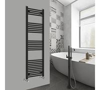 Warmehaus Modern Bathroom Heated Towel Rail Ladder Radiator 1600x500mm Straight for Bathroom Kitchen Black