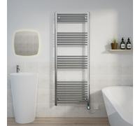 Warmehaus Prefilled Electric Towel Radiator Straight Chrome 1600x600mm
