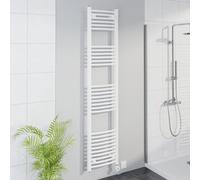 Warmehaus Smart WiFi Thermostatic Electric Bathroom Curved Heated Towel Rail Warmer Radiator with Timer 1800x400mm - White