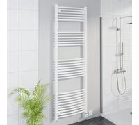 Warmehaus Smart WiFi Thermostatic Electric Bathroom Curved Heated Towel Rail Warmer Radiator with Timer 1800x600mm - White