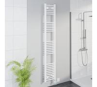 Warmehaus Smart WiFi Thermostatic Electric Bathroom Curved Heated Towel Rail Warmer Radiator with Timer 1800x300mm - White