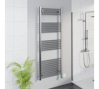Warmehaus Smart WiFi Thermostatic Electric Bathroom Straight Heated Towel Rail Warmer Radiator with Timer 1600x600mm - Chrome