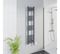 Warmehaus Smart WiFi Thermostatic Electric Bathroom Straight Heated Towel Rail Warmer Radiator with Timer 1400x300mm - Anthracite - Chrome Heating Element