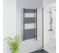 Warmehaus Smart WiFi Thermostatic Electric Bathroom Straight Heated Towel Rail Warmer Radiator with Timer 1200x600mm - Anthracite