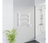 Warmehaus Smart WiFi Thermostatic Electric Bathroom Straight Heated Towel Rail Warmer Radiator with Timer 600x600mm - White