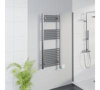 Warmehaus Smart WiFi Thermostatic Electric Bathroom Straight Heated Towel Rail Warmer Radiator with Timer 1200x500mm - Chrome
