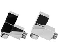 WarmeHaus Square Angled Towel Rail/Radiator Valves Chrome