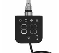 Warmehaus Square Touch Screen Smart WiFi Thermostatic Electric Heating Element with 7 day Timer Child Lock Dual Fuel for Bathroom Heated Towel Rails and Radiators Black 600W