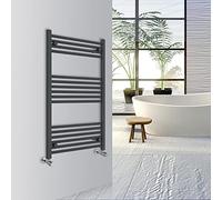 Warmehaus Straight Bathroom Heated Towel Rail Warmer Radiator Central Heating 1000x600mm - Anthracite