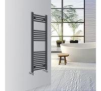 Warmehaus Straight Bathroom Heated Towel Rail Warmer Radiator Central Heating 1200x400mm - Anthracite
