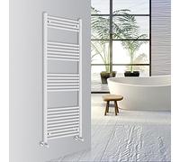 Warmehaus Straight Bathroom Heated Towel Rail Warmer Radiator Central Heating 1600x600mm - White