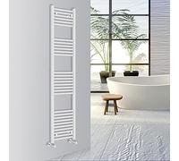 Warmehaus Straight Bathroom Heated Towel Rail Warmer Radiator Central Heating 1800x400mm - White