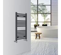 Warmehaus Straight Bathroom Heated Towel Rail Warmer Radiator Central Heating 800x400mm - Anthracite