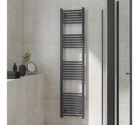 Warmehaus Straight Heated Towel Rail Anthracite Bathroom Ladder Style Radiator Grey Central Heating 1800x400mm