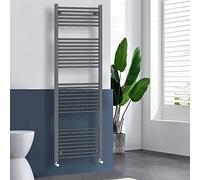 Warmehaus Straight Heated Towel Rail Radiator Anthracite 1800 x 600mm Grey Bathroom Ladder Radiator Towel Warmers for Bathroom Kitchen