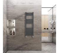 Warmehaus Straight Heated Towel Rail Radiator Ladder Anthracite Grey 1200x400mm Central Heating Radiators for Bathroom Kitchen