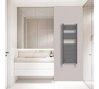 Warmehaus Straight Heated Towel Rail Radiator Ladder Anthracite Grey 1200x450mm Central Heating Radiators for Bathroom Kitchen
