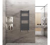 Warmehaus Straight Heated Towel Rail Radiator Ladder Anthracite Grey 1200x500mm Central Heating Radiators for Bathroom Kitchen