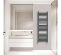 Warmehaus Straight Heated Towel Rail Radiator Ladder Anthracite Grey 1500x500mm Central Heating Radiators for Bathroom Kitchen