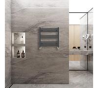 Warmehaus Straight Heated Towel Rail Radiator Ladder Anthracite Grey 600x600mm Central Heating Radiators for Bathroom Kitchen