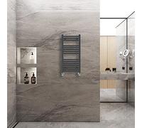 Warmehaus Straight Heated Towel Rail Radiator Ladder Anthracite Grey 800x400mm Central Heating Radiators for Bathroom Kitchen