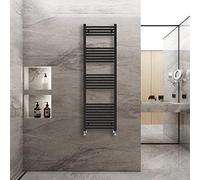 Warmehaus Straight Heated Towel Rail Radiator Ladder Black 1600x500mm | Central Heating Radiators for Bathroom Kitchen, Wall Mounted Vertical Warmer, 22mm Tube, Premium Mild Steel, Small
