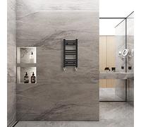 Warmehaus Straight Heated Towel Rail Radiator Ladder Black 600x300mm Central Heating Radiators for Bathroom Kitchen