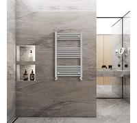 Warmehaus Straight Heated Towel Rail Radiator Ladder Chrome 1000x600mm Central Heating Radiators for Bathroom Kitchen