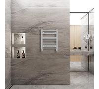 Warmehaus Straight Heated Towel Rail Radiator Ladder Chrome 600x500mm Central Heating Radiators for Bathroom Kitchen