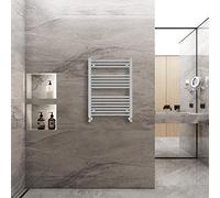 Warmehaus Straight Heated Towel Rail Radiator Ladder Chrome 800x600mm Central Heating Radiators for Bathroom Kitchen