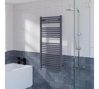 Warmehaus Straight Heated Towel Rail Radiator Ladder for Bathroom Wall Mounted Anthracite 1200x600mm