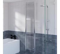 Warmehaus Straight Heated Towel Rail Radiator Ladder for Bathroom Wall Mounted Chrome 1800x450mm