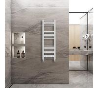 Warmehaus Straight Heated Towel Rail Radiator Ladder White 1200x400mm Central Heating Radiators for Bathroom Kitchen