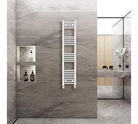 Warmehaus Straight Heated Towel Rail Radiator Ladder White 1400x300mm Central Heating Radiators for Bathroom Kitchen