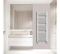 Warmehaus Straight Heated Towel Rail Radiator Ladder White 1500x500mm Central Heating Radiators for Bathroom Kitchen