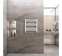 Warmehaus Straight Heated Towel Rail Radiator Ladder White 600x600mm Central Heating Radiators for Bathroom Kitchen