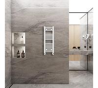 Warmehaus Straight Heated Towel Rail Radiator Ladder White 800x300mm Central Heating Radiators for Bathroom Kitchen