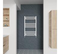 Warmehaus Straight Heated Towel Rail White Bathroom Ladder Style Radiator Central Heating 1000x600mm