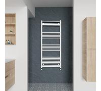 Warmehaus Straight Heated Towel Rail White Bathroom Ladder Style Radiator Central Heating 1400x600mm