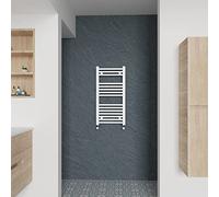 Warmehaus Straight Heated Towel Rail White Bathroom Ladder Style Radiator Central Heating 800x400mm
