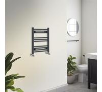 Warmehaus Towel Radiator 600 x 500mm Grey Contemporary Bathroom Towel Rail - Straight