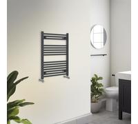 Warmehaus Towel Radiator 800 x 600mm Grey Contemporary Bathroom Towel Rail - Straight