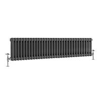 Warmehaus Traditional Anthracite 2 Column Horizontal Radiator 300x1460mm