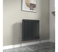 Warmehaus Traditional Anthracite 2 Column Horizontal Radiator 600x605mm