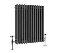 Warmehaus Traditional Anthracite 3 Column Horizontal Radiator 600x605mm